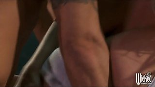 Big-tit blonde MILF Stormy Daniels fucked on the hood of her car
