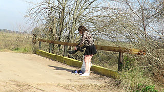 Patricia Undresses on the Outdoor Bridge