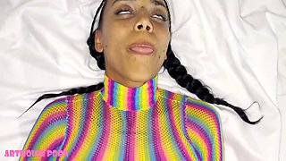 Petite Colombiana Violeta Grey Has Squirting Orgasm From Fingering & Fucking