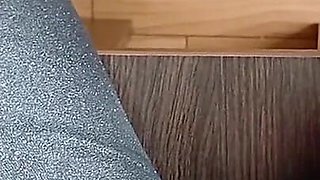 Risky Lesbian Masturbation in the Office