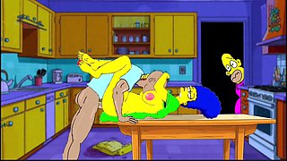 Married Housewife Gets Fucked on the Kitchen Table While Her Husband Stands Quietly Behind the Door and Watches