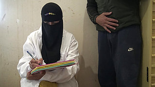 Shy boy is SHOCKED when muslim nurse touches his cock