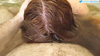 Underwater Bathtub Blowjob With Long Haired Redhead MILF
