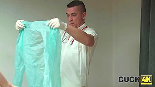 Cuck4k. porno with the gynaecologist hits so well