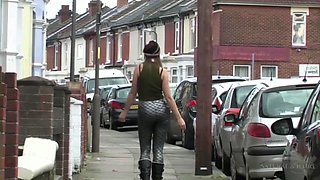 Masie struts her stuff and flaunts her muff
