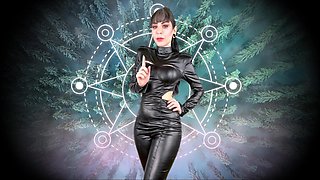 Interactive Leather Catsuit Smoking - JOI Game