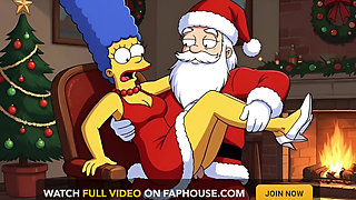 Santa Claus Fucks Married Housewife Marge Simpson on Christmas Day