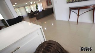 Horny vixen sucks long cock in the office