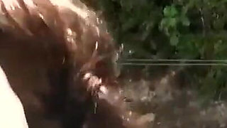 Outdoor smoking and nasty anal fuck