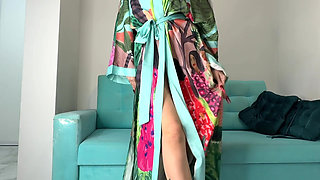 Lingerie and Silk Satin Robe on Me