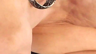 Busty Mature Blonde Licks Own Nipples in Solo Orgasm