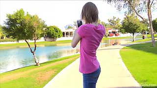 Shy Teen Catarina's Hidden Peek