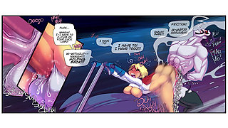 Power Girl X Lobo - super babe rides BIG FAT HOG