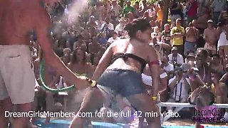 Wild Wet T-Shirt Contest at Nudist Beach - Skin to Win!