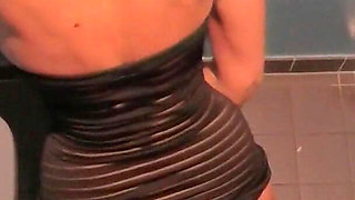 Kinky Slut Finds Dildo on Disco Toilet and Fucks Him