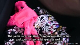 Backseat sex session with two lesbians Michelle and Carrie