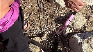 Masturbating My Hairy Pussy While Exploring Nature