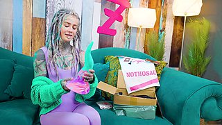 Heavily tattooed, nothosaur toys, piercings