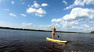 Big-Ass Blonde's Naked Walk on a Paddleboard
