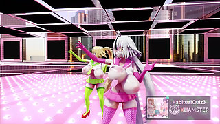 mmd r18 FGO MMD Two Jeannes portray a paranoid girl with a cell phone 3d hentai ahegao milf