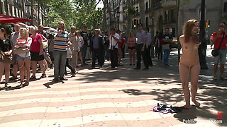 Adorable 18 year old is made to crawl on her knees, suck cock, and get ass pounded