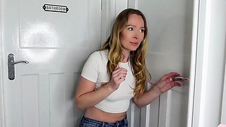 Wild blonde teen LIBRARY deep toying pussy on webcam