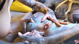 Burlesque beauty's Big Boobs and strap-on ass fucking