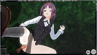 3d Hentai Konno Yuuki Gets Fucked In The Yard And Takes A Creampie