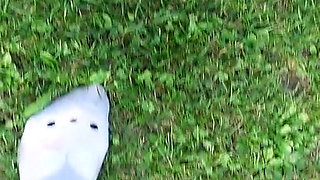Socks Removal and Walk Barefoot on the Grass