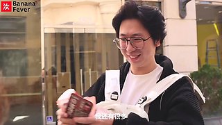Old & Young Chinese Guys Double Team Hot Brunette European Pornstar in Wild Threesome