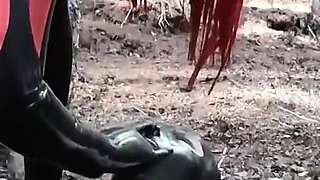 Latex Fetish Play with Rubber Doll