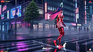 Sensual Cyberpunk Girl in Punk Style - Multiple Hot Scenes