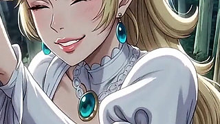 Princess Peach Topless in a Mushroom Forest (ai Animation)