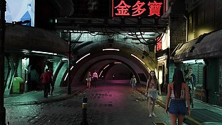 Nexus-3 Neon Dreams - Cyberpunk Shemale fucks hard sexy girl