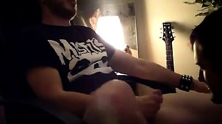 Big-Cock Twink Helps Buddy in Dorm with Late-Night Blowjob