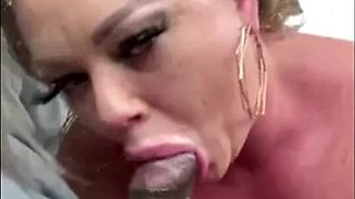 Voluptuous ebony Katrina radiates intense squirting passion during threesome moments