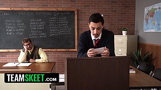 TEAMSKEET - Cute New Girl Nikki Nicole Has Classroom Threesome With Camilla Cream In School Debate