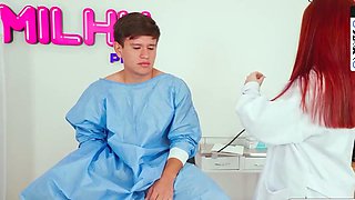 Sexy Latina Doctor Gives Deep Blowjob
