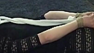 Cindy Hogtied Cleavegagged Struggling