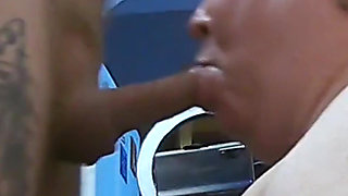Cumshot right in the mouth after a blowjob