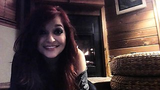 Cute curly brunette solo webcam masturbation