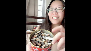 Addicted Smoking Asian: Wake up and Inhale My Morning Smoke with Me