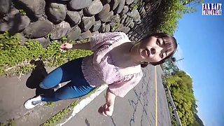 Slick Outdoor Tease with a Pink Tipped F Cup Beauty Soaked in Oil Part 1