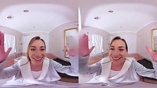 VR blonde babe: Blowjob, Doggy  Cowgirl Porn