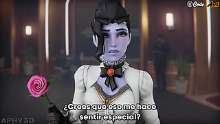 Widowmaker Gets Two Giant Cocks [Subtitled in Spanish]