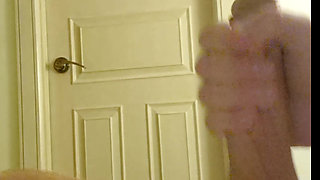 I Wank Outside My Step Sisters Bathroom to See if She Will Touch My Dick or Ask Me to Leave