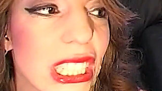 Hot Blonde & Brunette Get Faces Drenched in Ggg Bukkake Orgy