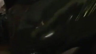Humiliating latex dress foot fetish