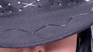 Playful Cowgirl Has Fun with a White Cock and Masturbates Until She Cums All Over