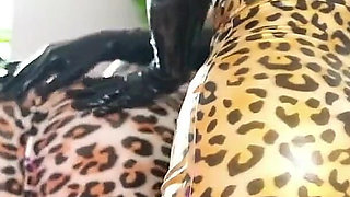 Hot Lesbian Petting in Latex Rubber Clothes, Fetish Video